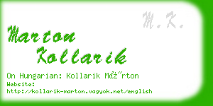 marton kollarik business card